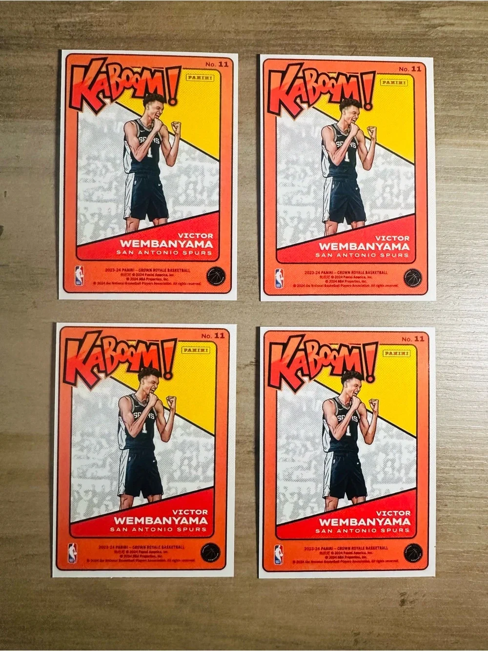Victor Wembanyama Rookie Lot of (4) Panini Kaboom Novelty Cards. Spurs. - Picture 2 of 2
